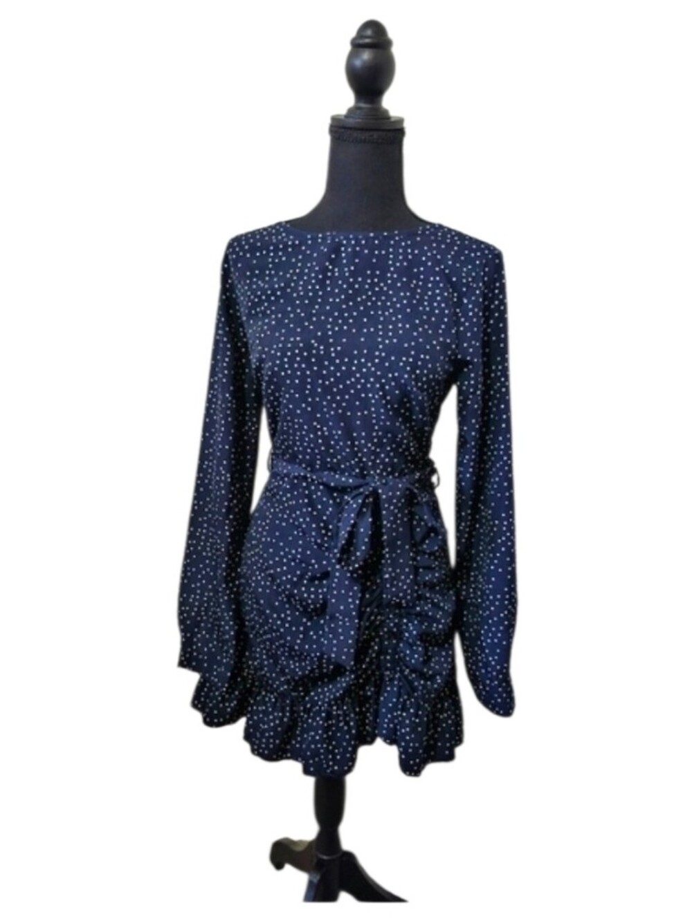 Missguided Navy Polka Dot Mini Dress